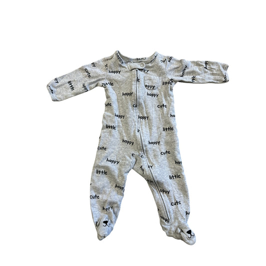 9M Baby Grey Footie Pajama PJ