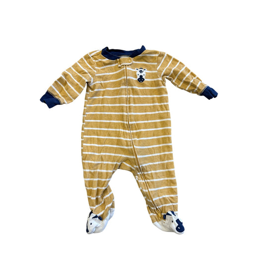 6M Baby Yellow Striped Zebra Footie Pajama PJ