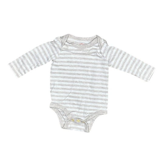 6-9M Baby Beige and White Striped Onesie