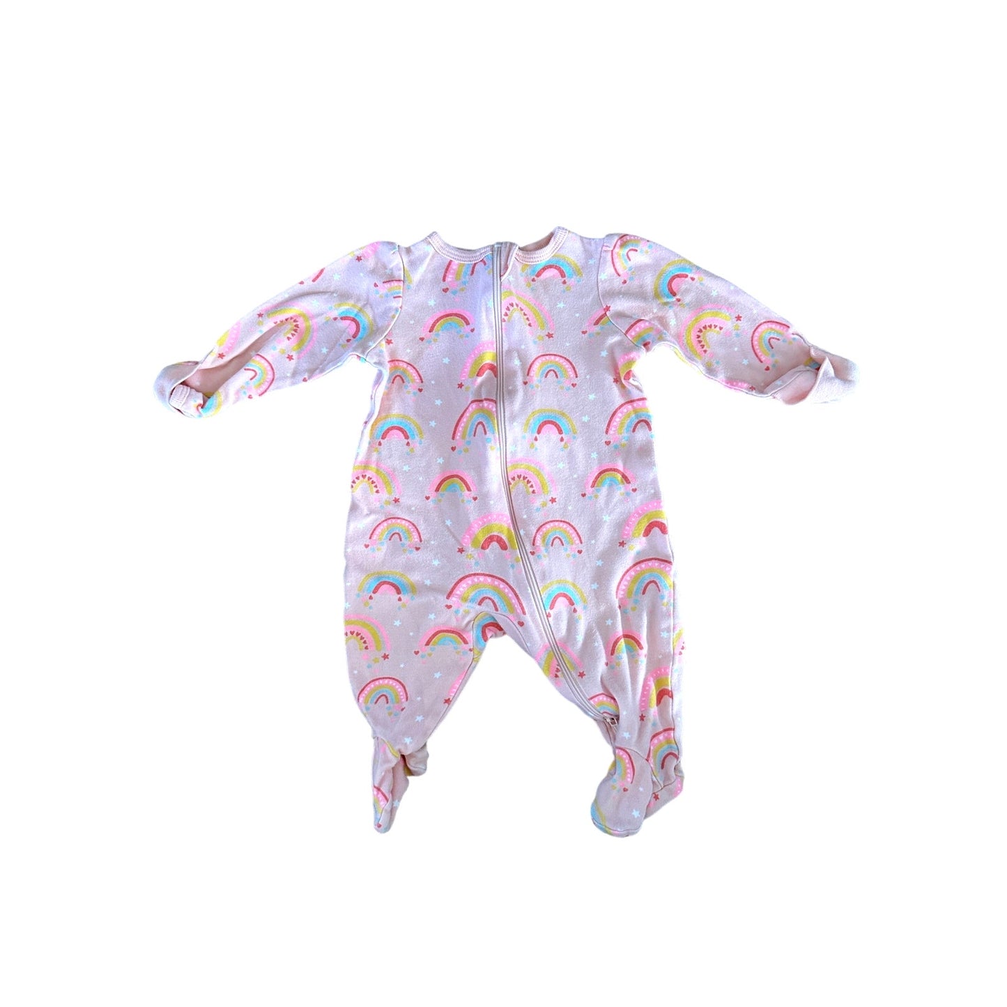 0-3M Baby Girl Pink Rainbow Pajama PJ