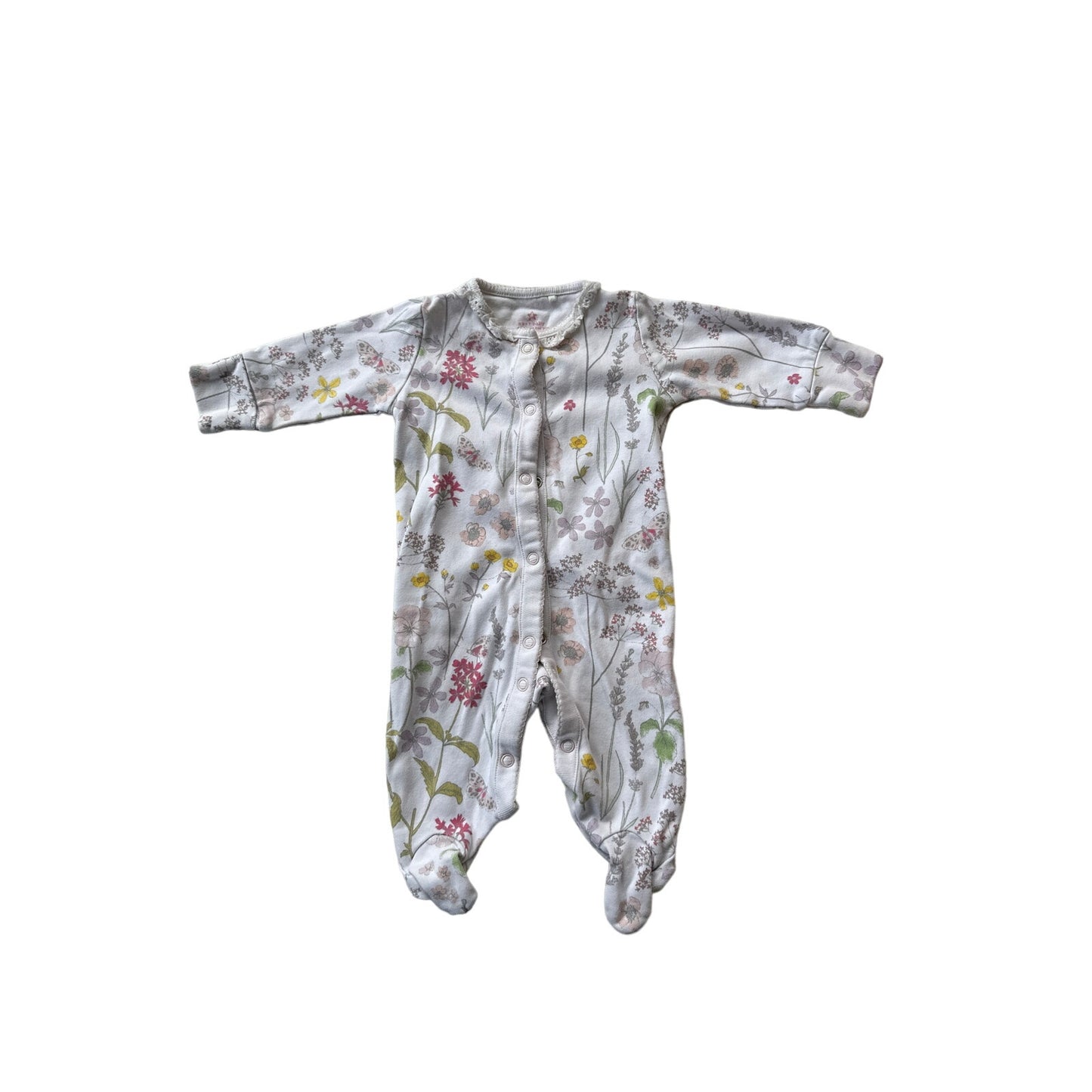 0-3M Baby Wildflower Footie Pajama PJ