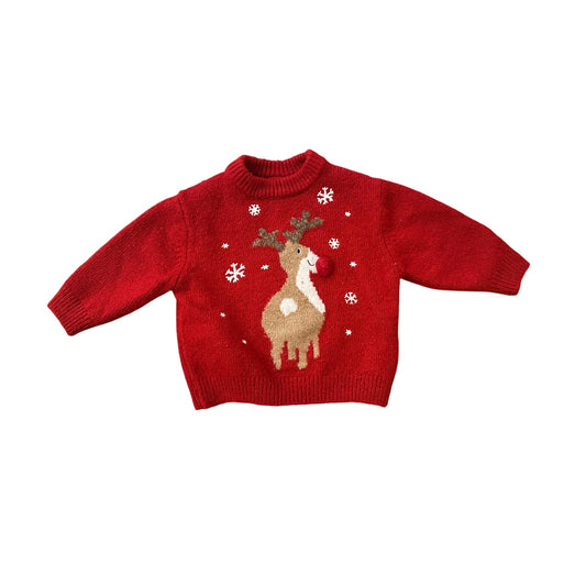 9-12M Baby Zara Reindeer Winter Holiday Sweater