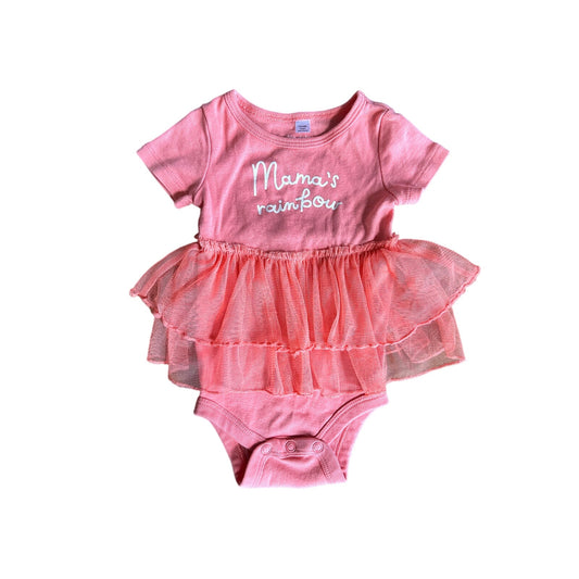 0-3M Baby Pink "Mama's rainbow" Dress