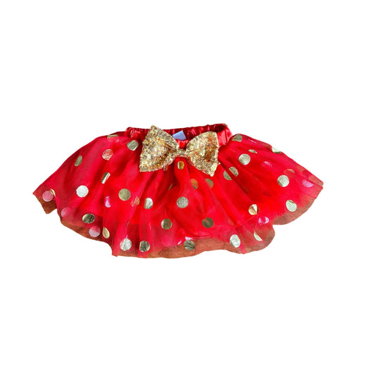 3M Baby Red and Gold Polka Dot Skirt