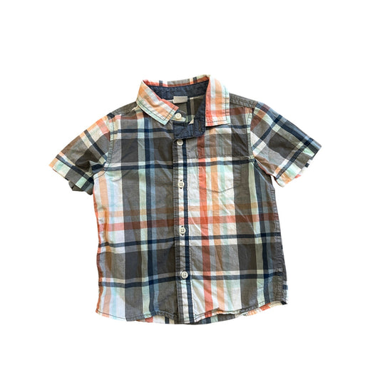 3T Boys Gymboree Plaid Button-up Short Sleeve Shirt