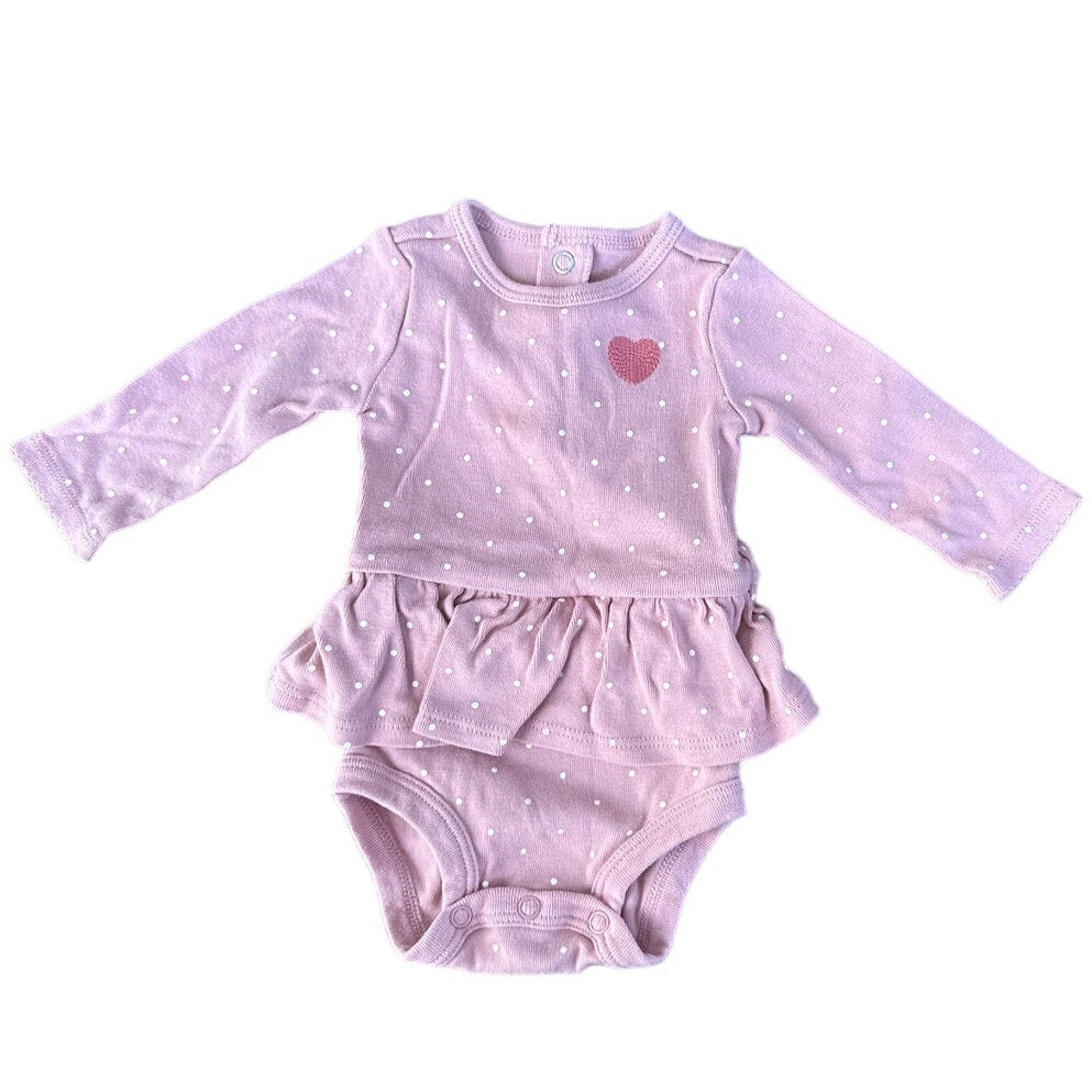 3M Baby Pink and White Polka Dot Dress