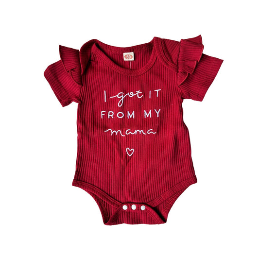 0-3M Baby Girl "I got it from my mama" Onesie