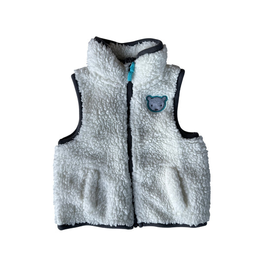 9M Baby White Fuzzy Vest