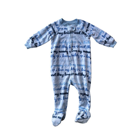 9-12M Baby Toddler 'I love mommy & daddy' Footie Pajama PJ