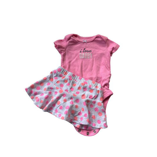 0-3M Baby Pink "I love Daddy" Outfit Set