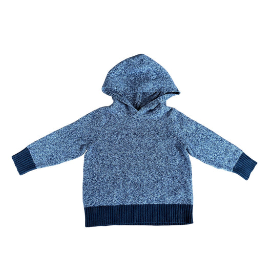 Toddler 2T Gray and Blue Knit Hooded Sweater Old Navy