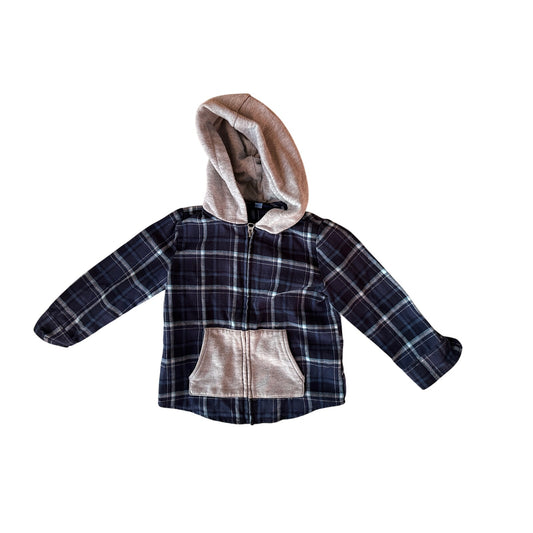 3T Boys Plaid Flannel Hoodie