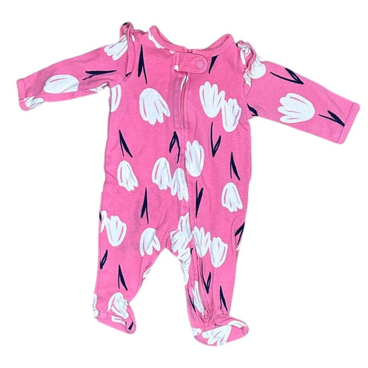 3M Baby Pink Floral Footie Pajama PJ