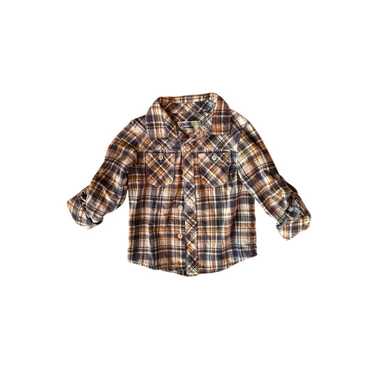 3T Boys Plaid Flannel Button-up Shirt