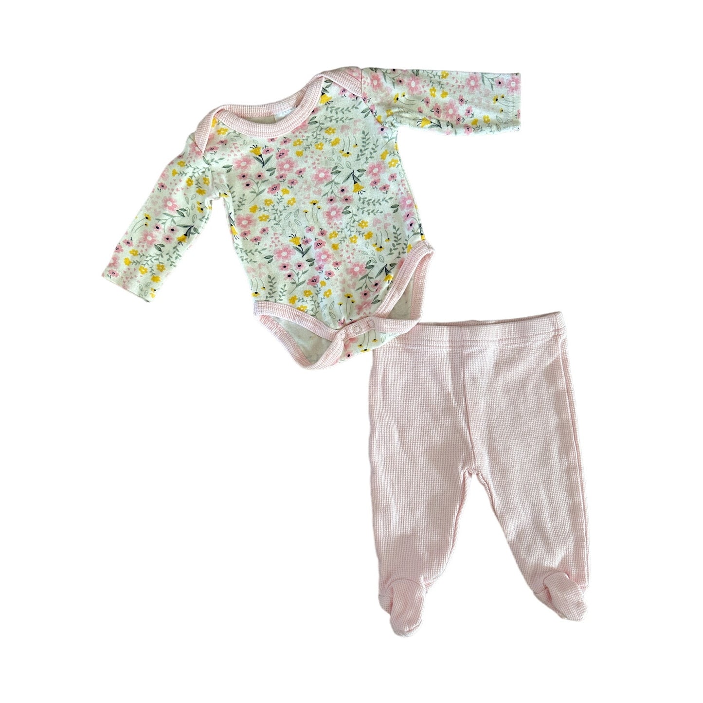 0-3M Baby Girl Pink Floral Set