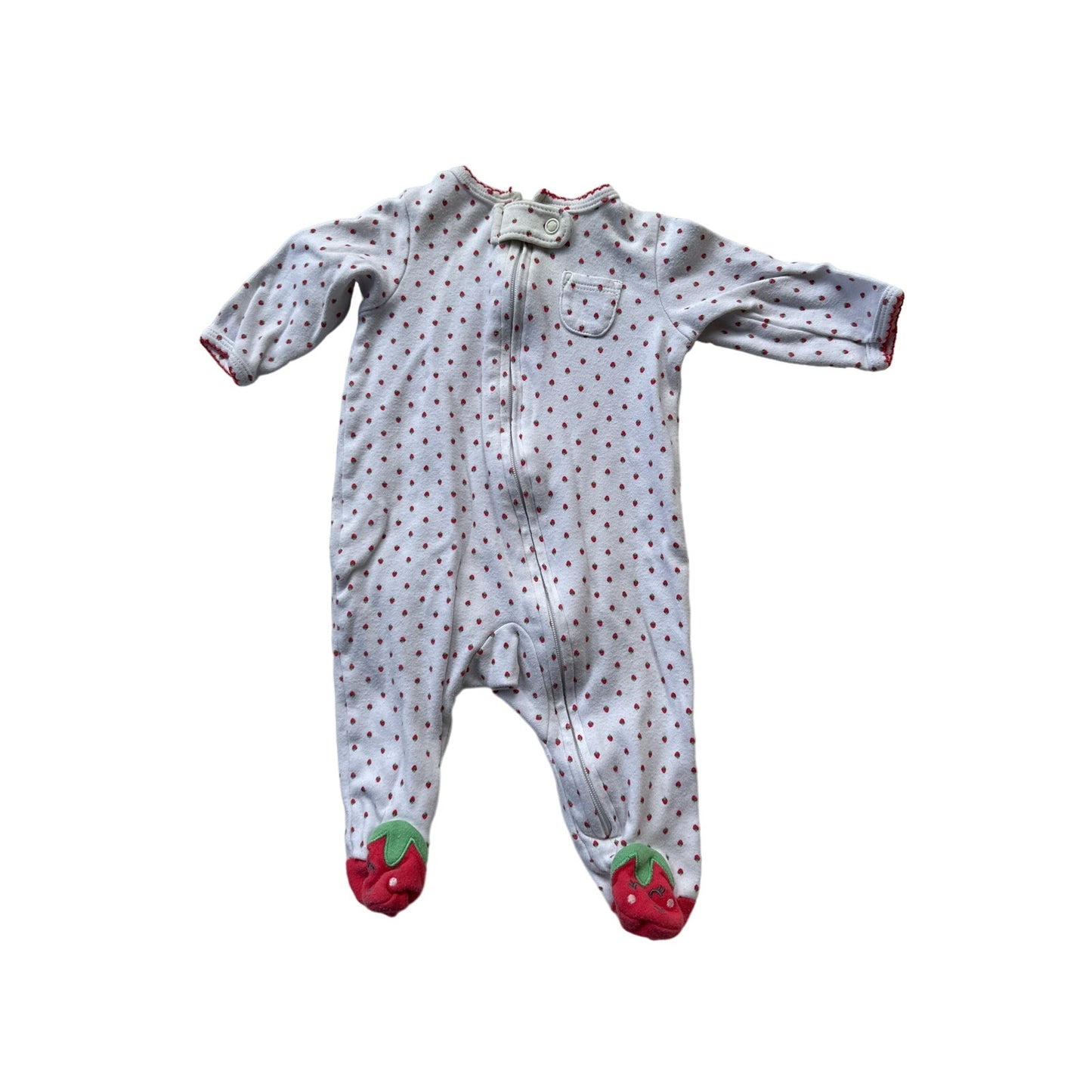 0-3M Baby Strawberry Footie Pajama PJ