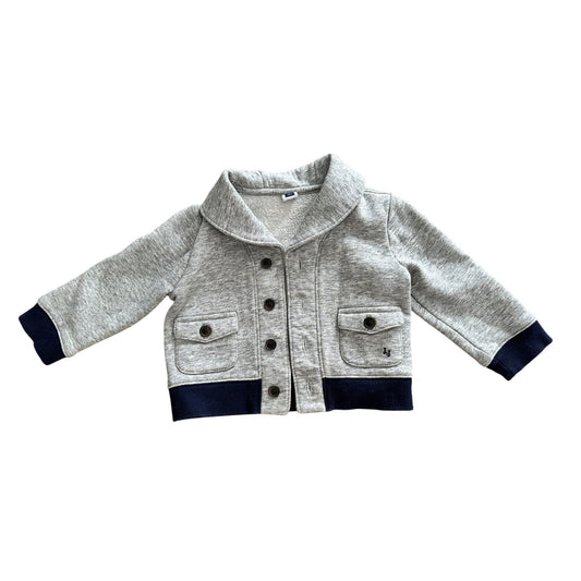 Toddler 12M-18M Janie and Jack Gray Button-Up Sweater Jacket