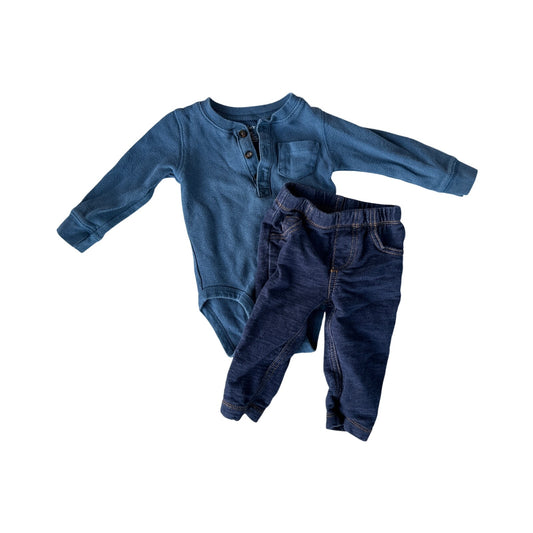 9M Baby Top and Jeans Outfit Set