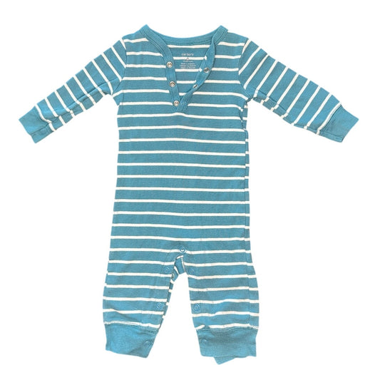 6M Baby Blue and White Striped Onesie