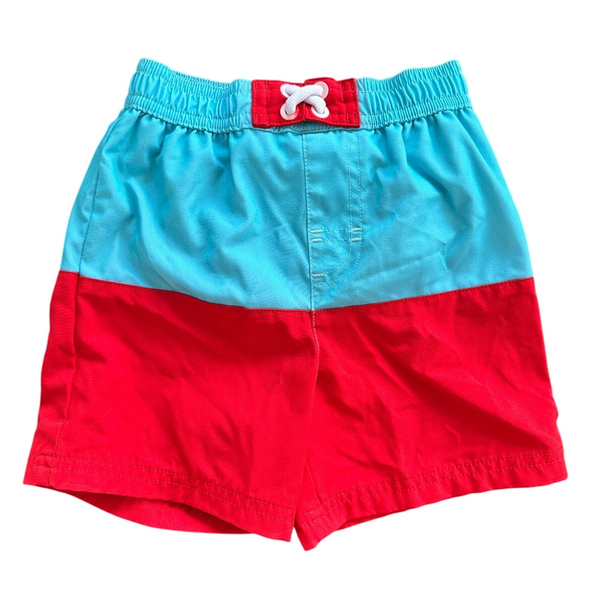 Toddler 2T Red and Aqua Swim Trunks Swimwear