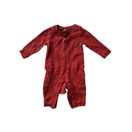 6-12M Red Waffle Knit Onesie