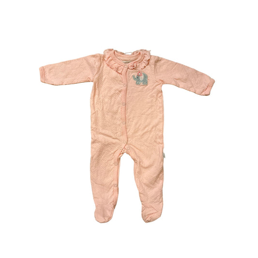 3-6M Baby Pink Elephant Footie Pajama PJ