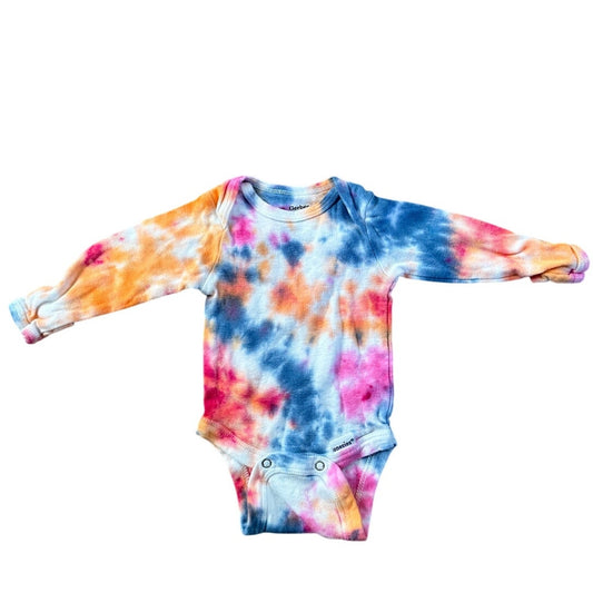 Newborn Tie-Dye Long Sleeve Onesie - Multicolor