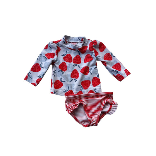 0-3M Baby Strawberry Swim Suit