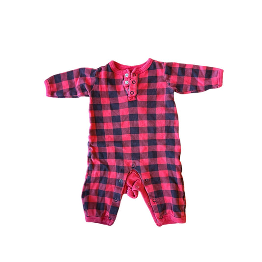 0-3M Baby Red Flannel Pajama PJ